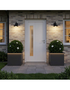 Fioriera da giardino con LED 2 pz Nero 50 x 60 x 48 cm Acciaio