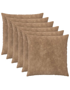 Federa 6 pcs HEERLEN Tortora 65 x 65 cm Fleece in microfibra