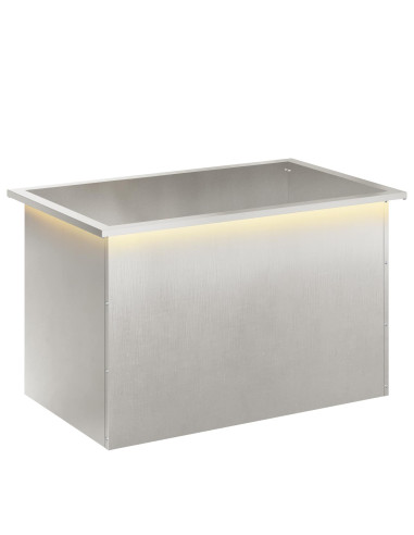 Fioriera da giardino con LED Argento 50 x 80 x 48 cm