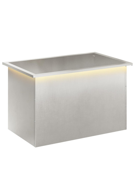 Fioriera da giardino con LED Argento 50 x 80 x 48 cm