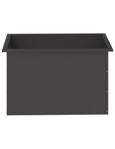 Fioriera da giardino con LED 2 pz Nero 50 x 80 x 48 cm Acciaio