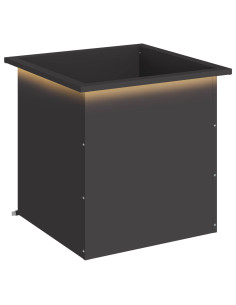 Fioriera da giardino con LED Nero 50 x 50 x 48 cm Acciaio 2
