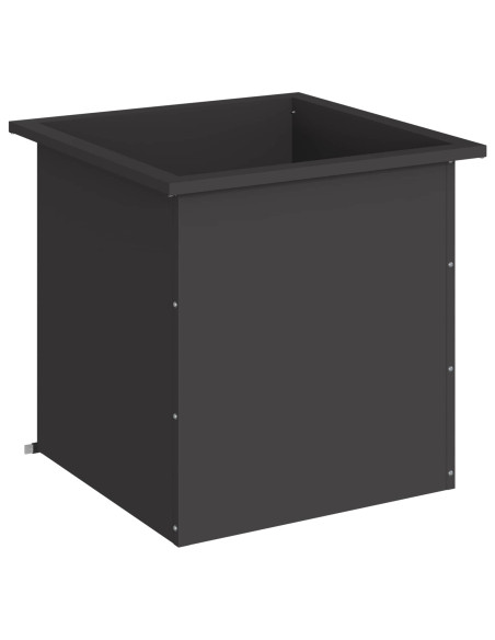 Fioriera da giardino con LED Nero 50 x 50 x 48 cm Acciaio