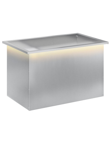 Fioriera da giardino con LED Argento 50 x 80 x 48 cm