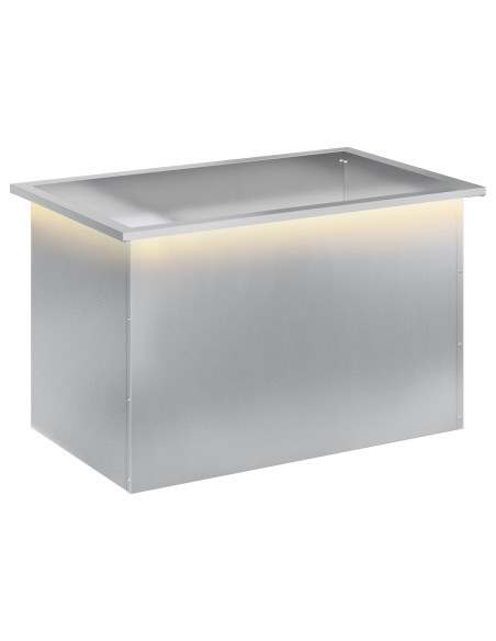 Fioriera da giardino con LED Argento 50 x 80 x 48 cm