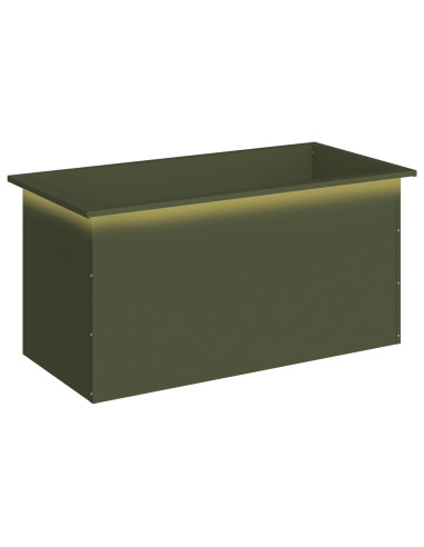 Fioriera da giardino con LED Verde Oliva 50 x 100 x 48 cm