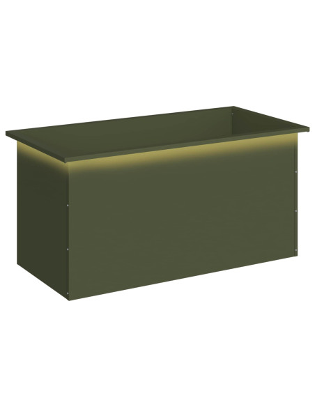 Fioriera da giardino con LED Verde Oliva 50 x 100 x 48 cm