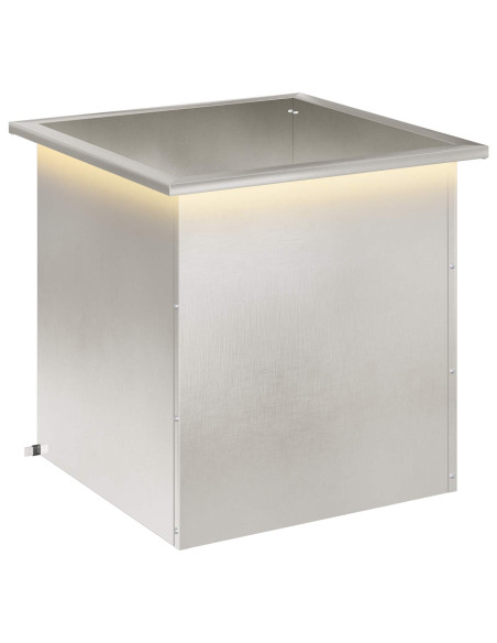 Fioriera da giardino con LED Argento 50 x 50 x 48 cm