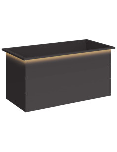 Fioriera da giardino con LED Nero 50 x 100 x 48 cm Acciaio 2