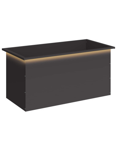Fioriera da giardino con LED Nero 50 x 100 x 48 cm Acciaio