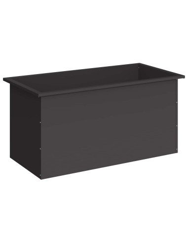 Fioriera da giardino con LED Nero 50 x 100 x 48 cm Acciaio