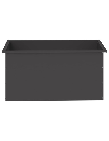 Fioriera da giardino con LED Nero 50 x 100 x 48 cm Acciaio