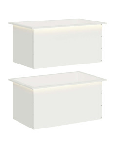 Fioriera da giardino con LED 2 pz Bianco 50 x 80 x 48 cm 2