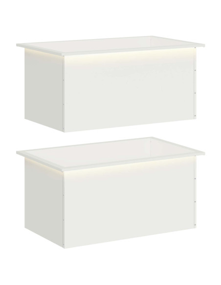 Fioriera da giardino con LED 2 pz Bianco 50 x 80 x 48 cm