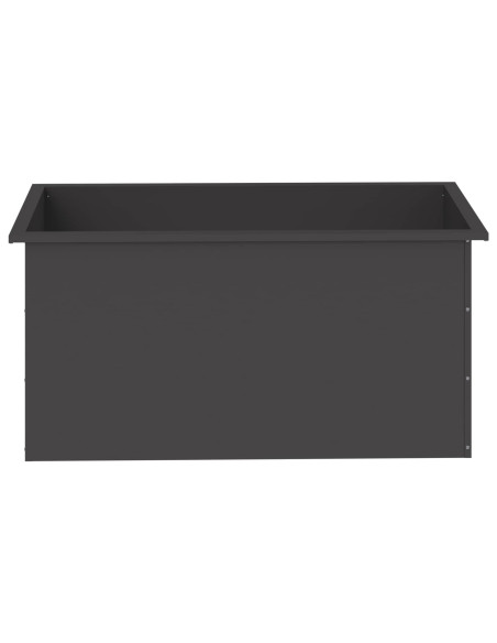 Fioriera da giardino con LED Nero 50 x 100 x 48 cm Acciaio