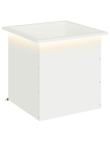 Fioriera da giardino con LED Bianco 50 x 50 x 48 cm Acciaio