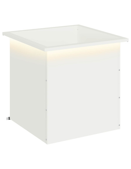 Fioriera da giardino con LED Bianco 50 x 50 x 48 cm Acciaio