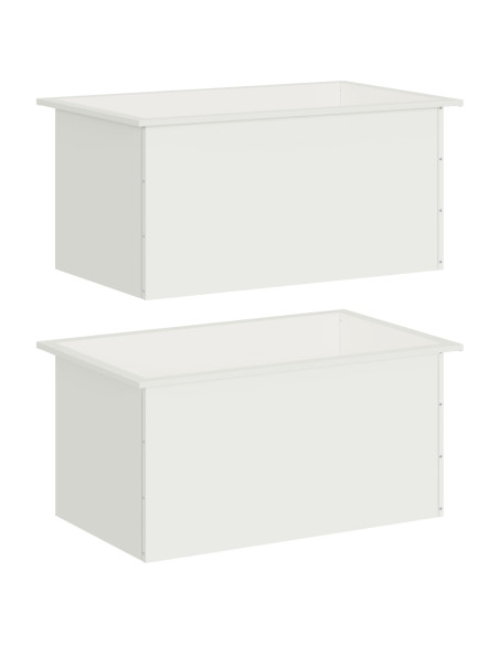 Fioriera da giardino con LED 2 pz Bianco 50 x 80 x 48 cm