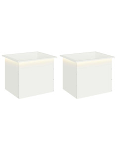Fioriera da giardino con LED 2 pz Bianco 50 x 60 x 48 cm 2