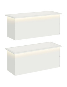 Fioriera da giardino con LED 2 pz Bianco 40 x 100 x 40 cm 2