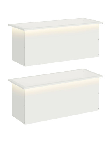 Fioriera da giardino con LED 2 pz Bianco 40 x 100 x 40 cm