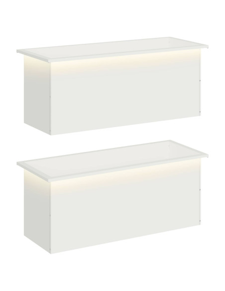 Fioriera da giardino con LED 2 pz Bianco 40 x 100 x 40 cm