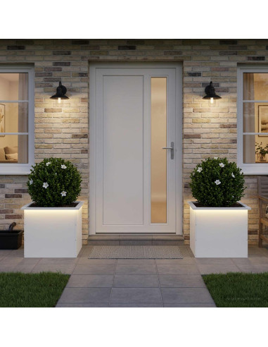 Fioriera da giardino con LED 2 pz Bianco 50 x 60 x 48 cm