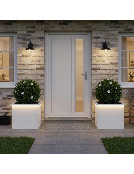 Fioriera da giardino con LED 2 pz Bianco 50 x 60 x 48 cm
