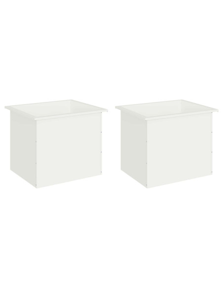 Fioriera da giardino con LED 2 pz Bianco 50 x 60 x 48 cm