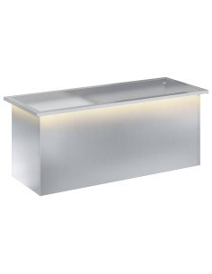 Fioriera da giardino con LED Argento 40 x 100 x 40 cm 2