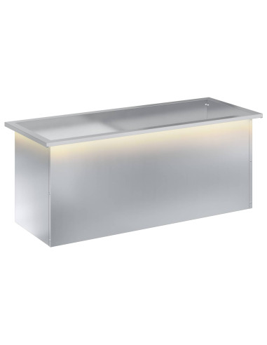 Fioriera da giardino con LED Argento 40 x 100 x 40 cm