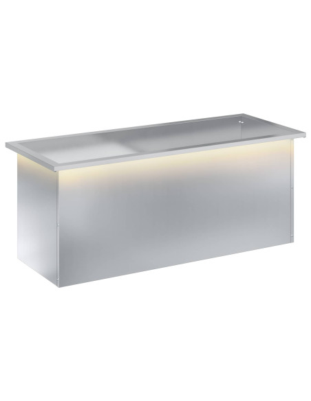 Fioriera da giardino con LED Argento 40 x 100 x 40 cm