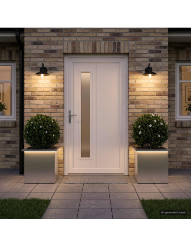 Fioriera da giardino con LED 2 pz Argento 40 x 40 x 40 cm