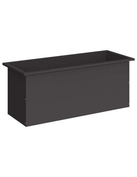 Fioriera da giardino con LED Nero 40 x 100 x 40 cm Acciaio