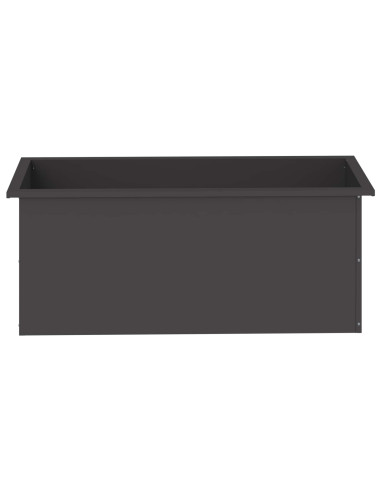 Fioriera da giardino con LED Nero 40 x 100 x 40 cm Acciaio