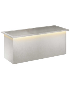 Fioriera da giardino con LED Argento 40 x 100 x 40 cm 2