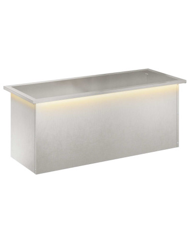 Fioriera da giardino con LED Argento 40 x 100 x 40 cm