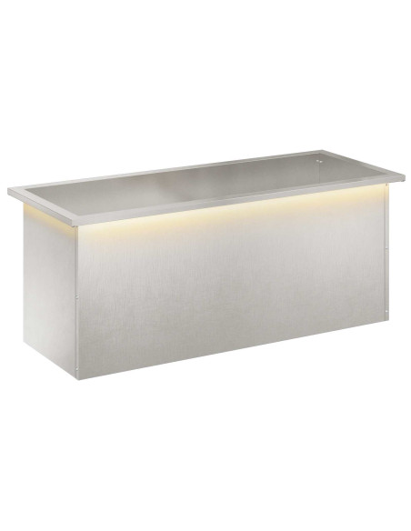 Fioriera da giardino con LED Argento 40 x 100 x 40 cm
