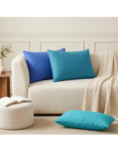 Cuscino con cuscino HEERLEN 2 pz Blu Reale Poliestere