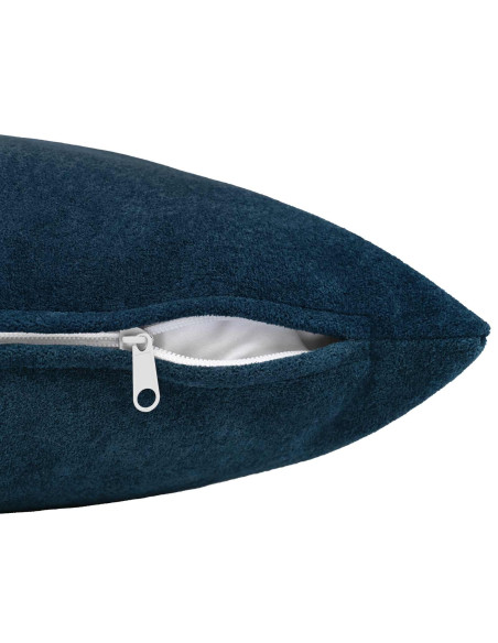 Cuscino con cuscino HEERLEN 2 pz Blu Fleece in microfibra
