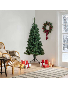 Albero di Natale Artificiale ad Angolo con Supporto Verde 150 cm PVC