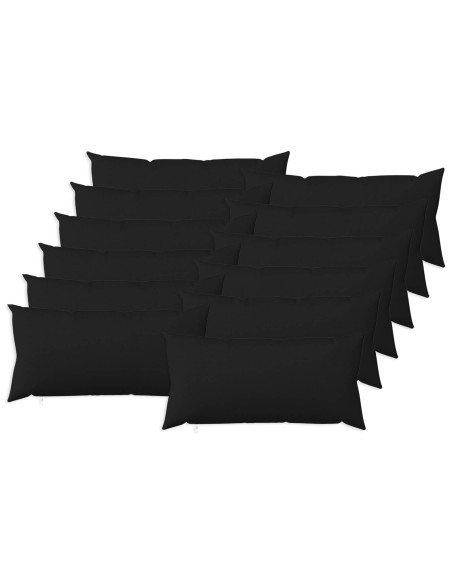 Cuscino con cuscino HEERLEN 12 pz Nero Tessuto