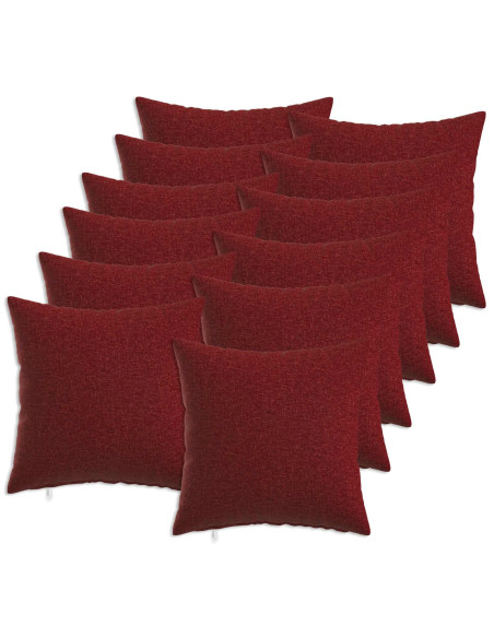 Cuscino con cuscino HEERLEN 12 pz Rosso Vino Tessuto