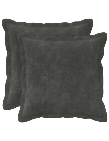 Federa 2 pcs HOUTEN Antracite 30 x 30 cm Fleece in microfibra