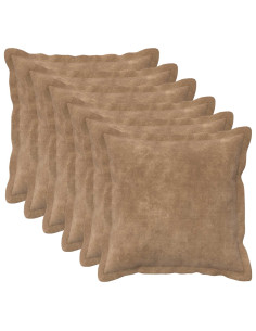 Federa 6 pcs HOUTEN Tortora 30 x 30 cm Fleece in microfibra