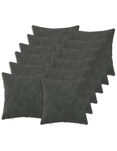Federa 12 pcs HEERLEN Antracite 50 x 50 cm Fleece in microfibra