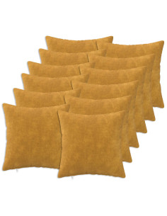 Federa 12 pcs HEERLEN Giallo 50 x 50 cm Fleece in microfibra
