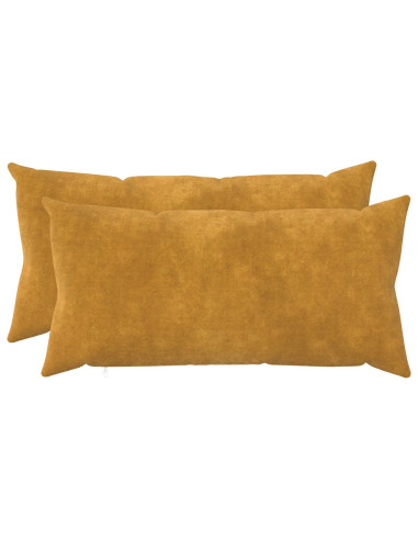 Cuscino con cuscino HEERLEN 2 pz Giallo Fleece in microfibra