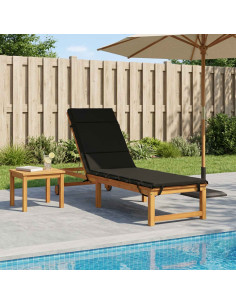 Cuscino per Lettino GEMERT 100% Poliestere Nero 200 x 55 x 3 cm