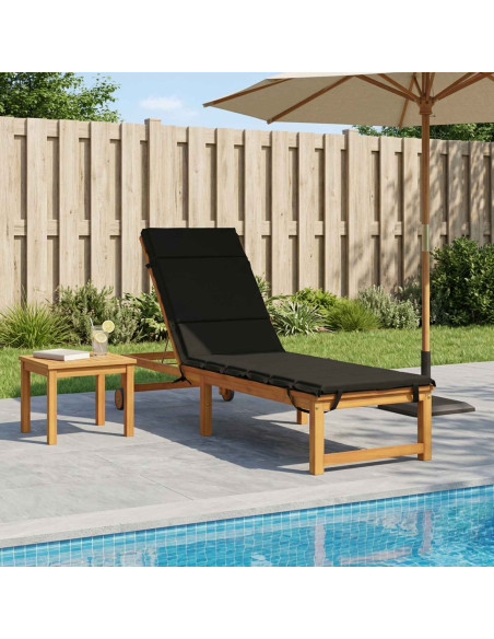 Cuscino per Lettino GEMERT 100% Poliestere Nero 200 x 55 x 3 cm